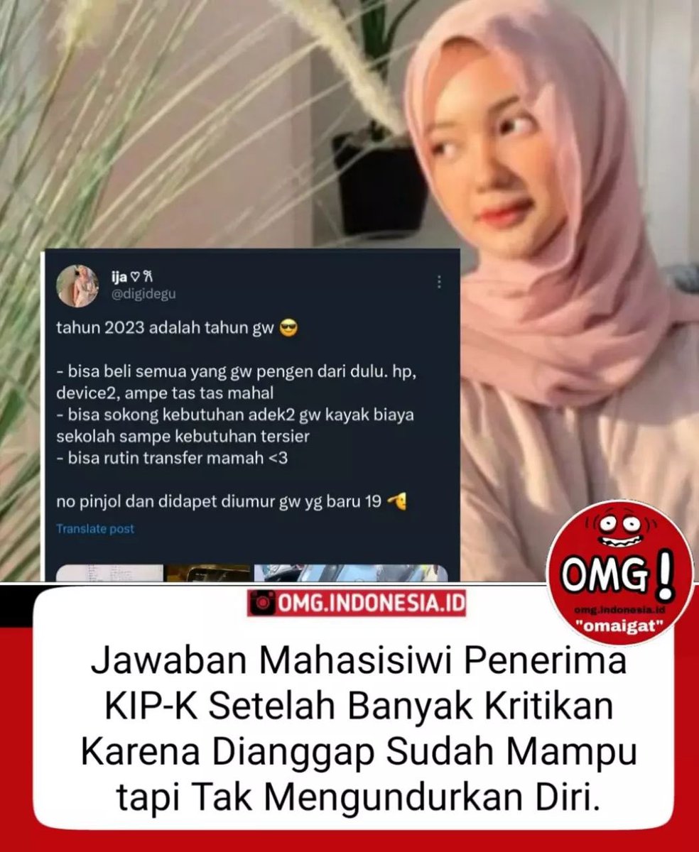 Jawaban Mahasiswa KIP-K Setelah Banyak Kritikan Karena Dianggap Sudah Mampu Tapi Tak Mengundurkan Diri -a thread