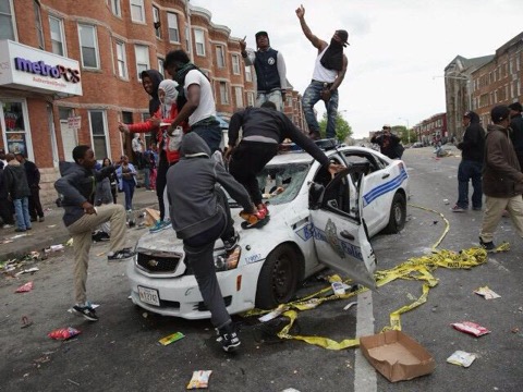 The rioting continued of course, even as Baltimore was under a curfew of 10 pm every night, the city on edge, & thugs clearly in control of the city.