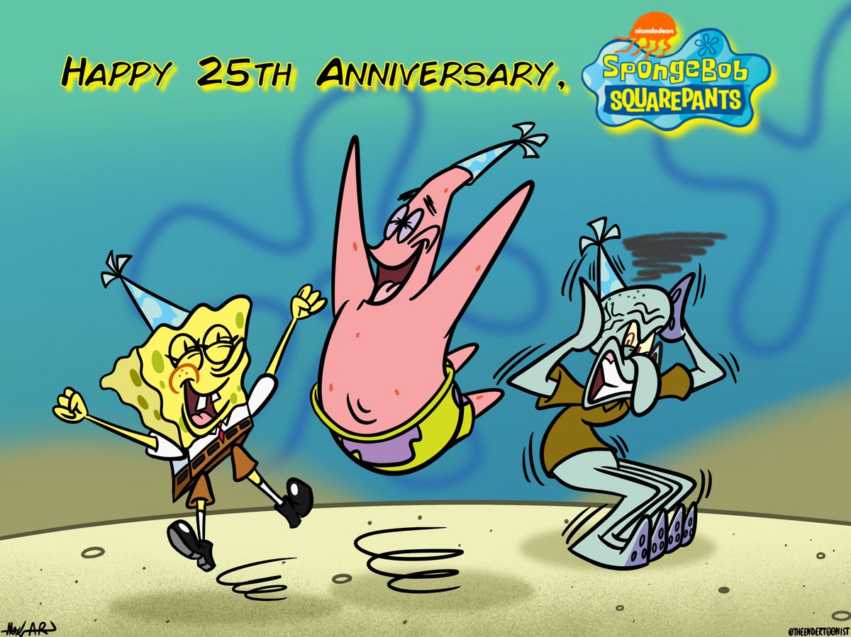 ~Happy 25th Anniversary to SpongeBob!~ #cartoonart #spongebob #spongebobsquarepants #spongebob25thanniversary #fanart #nickelodeon #digitalart