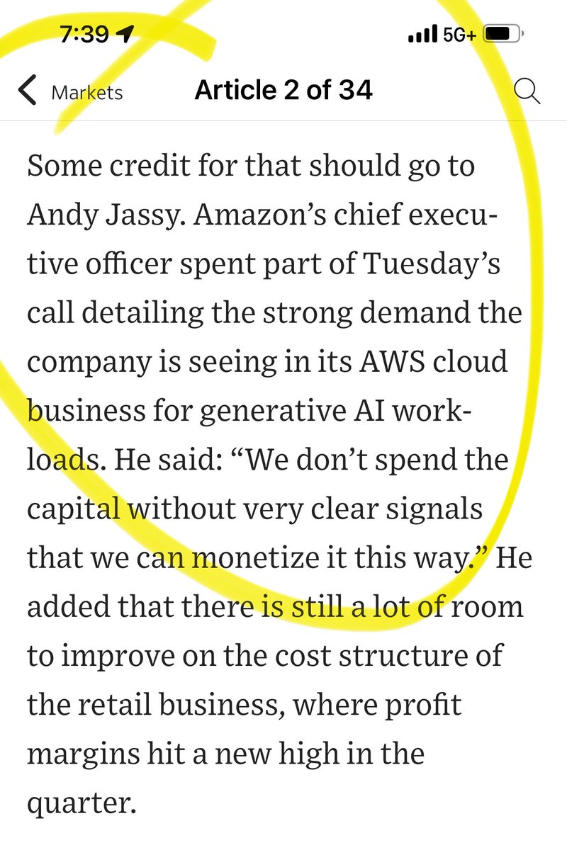 Not too long ago they were calling for the head of @ajassy - now they give him semi-accolades. Over decades of observing companies & mkts when things look bad they're often not as bad as they seem. Same is true in reverse. Competent mgmt makes decisive decisions & figures it out