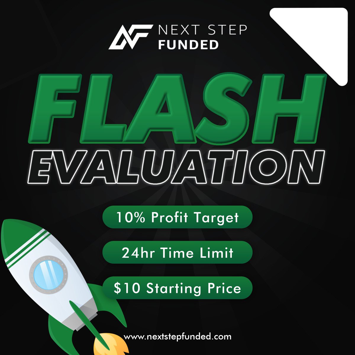 Changing the game yet again. The first ever 50k evaluation for just $30 👀 nextstepfunded.com/flash-evaluati…