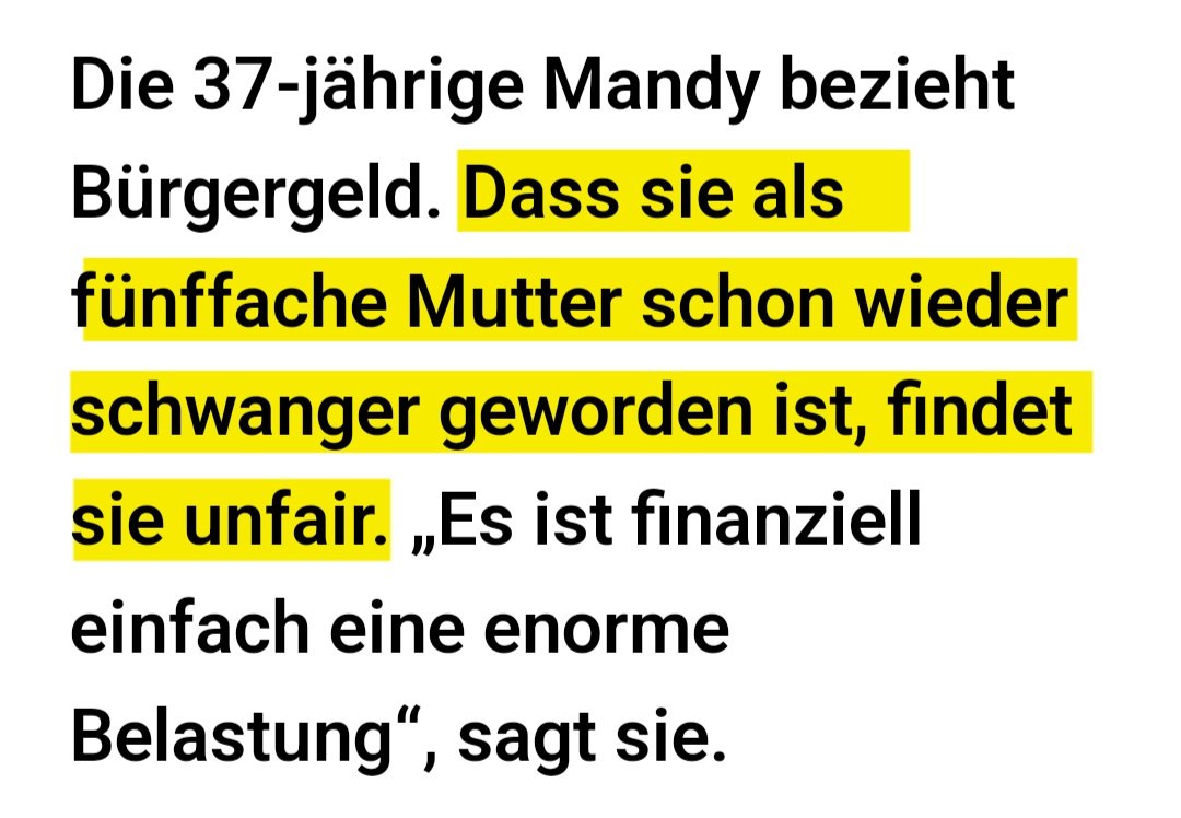 Grotesker wird's heut nicht mehr 🤨.

Zu bl*d, um zu verhüten,
mit 37 SECHS Kinder, 
Bürgergeld beziehen, sich aber dann beschweren, dass es ihr zuviel wird 😣.

Es soll sowas wie französische Verhütungsmittel geben. 

focus.de/panorama/welt/…