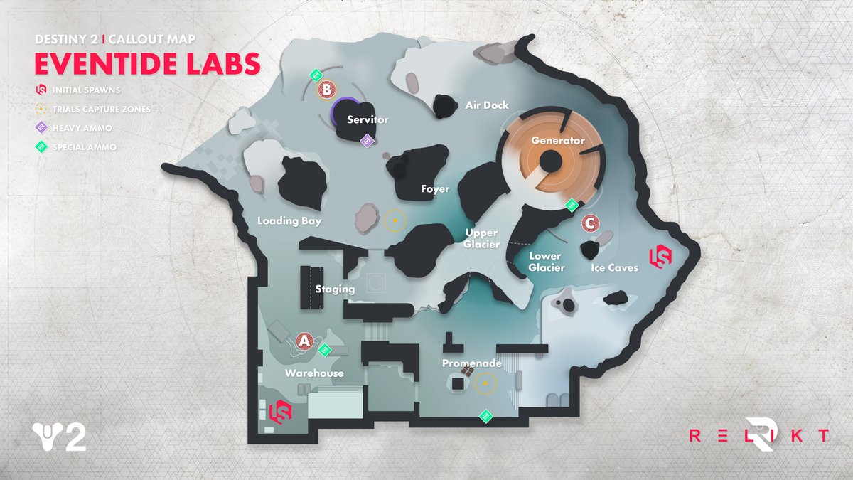 A fireteam that fights together, stays together. Learn the callouts for Cirrus Plaza, Dissonance, and Eventide Labs before you throw down on them next week. All arriving in the PvP Map Pack. 🗺 Maps created by community artist @r3likt.