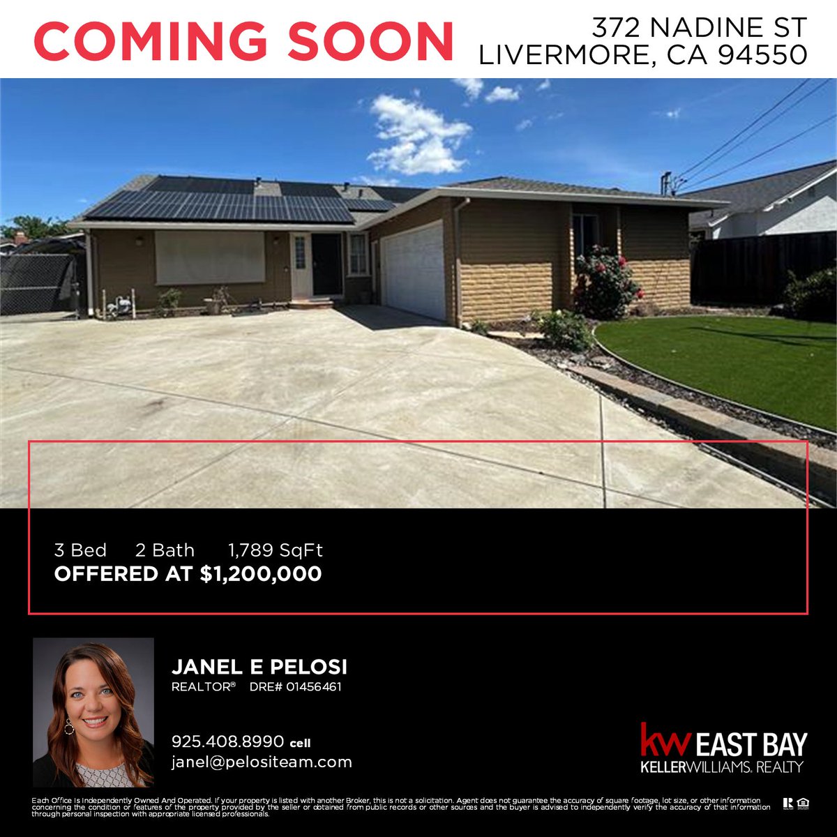 372 Nadine St, Livermore, CA 94550 - Coming Soon from Janel E Pelosi!

#kellerwilliams #bayarearealestate #bayarearea