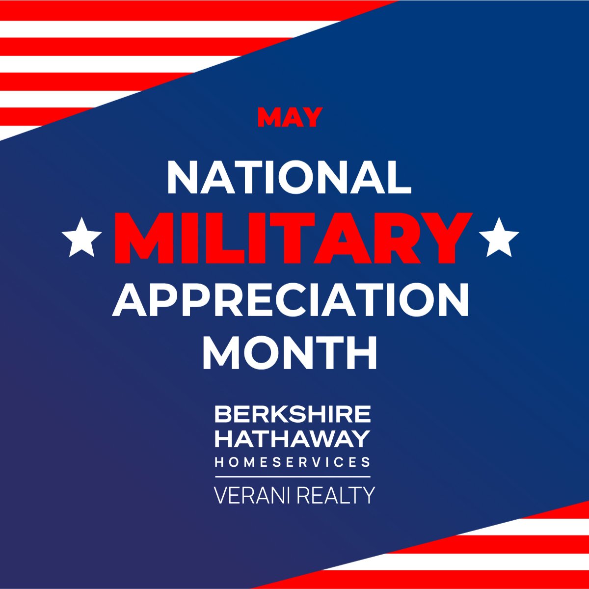 May is National Military Appreciation Month. A chance for the nation to show appreciation for troops past and present. Happy Military Appreciation Month!

#Military Appreciation

#BHHS
#BHHSRealEstate
#BHHSVeraniRealty
#NHRealtor
#NHRealEstate
#ForeverAgent
#TeamYJ