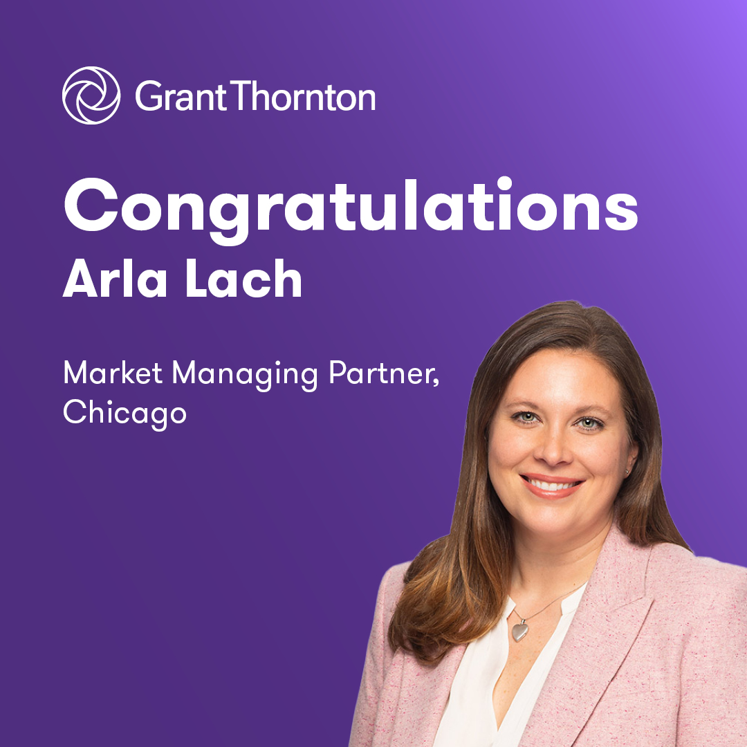 Please join us in welcoming Arla Lach to her new role as Chicago Managing Partner. Arla is the first woman to lead our firm's Chicago office, and she brings a wealth of audit and industry experience to the role. Congratulations, Arla! gt-us.co/3WGpUNt #leadership