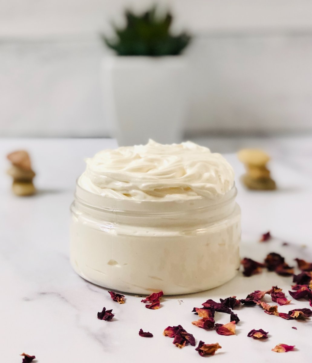 Elevate your self-care routine with Sweet Surrender's exquisite body butter. Rich, creamy, and deeply nourishing, it's a must-have for women who prioritize pampering themselves. #BodyButterLove #NourishYourSkin #MoistureBoost #LuxuryBeauty #SoftSkinGoals