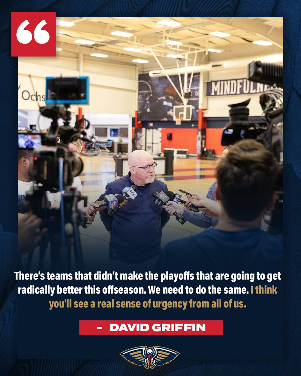 David Griffin says Pelicans will show urgency to improve this offseason. ✍️: @Jim_Eichenhofer 🔗: neworlns.co/49YvMEI