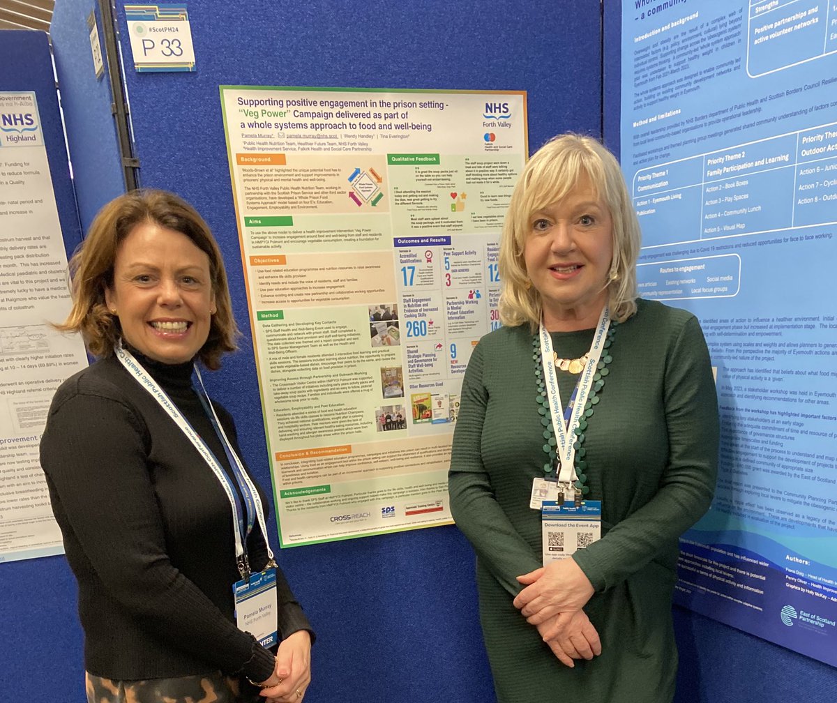 What a great day @P_H_S_Official Scottish Conference-a day packed full of inspirational speakers and also had the opportunity to present our poster A Whole Systems Approach @VegPowerUK campaign at HMPYOI Polmont 🥕🥬 @NHSForthValley #ScotPHS24 @scottishprisons @CrossReach