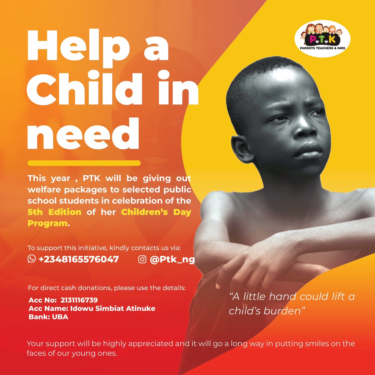 Atinucare1's tweet photo. Happy New Month! It's that time of the year again, a time to make an impact and put smiles on the faces of our young ones. Your support in making this program a success is highly needed and appreciated... #5thedition https://t.co/8BZW9rAkS0