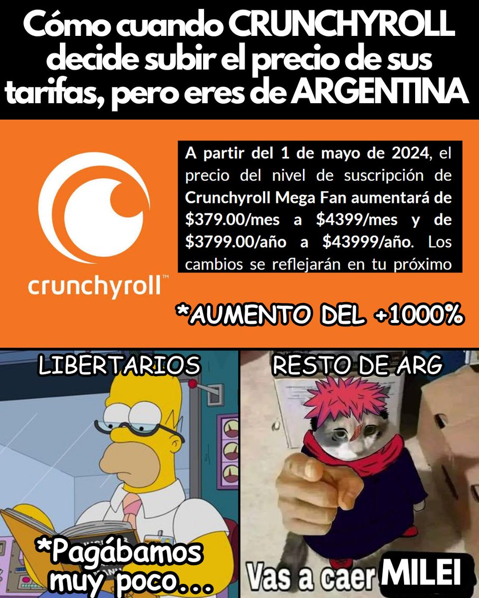 Breve resumen de la situación CRUNCHYROLL X ARGENTINA en estos momentos... 🇦🇷 #streaming