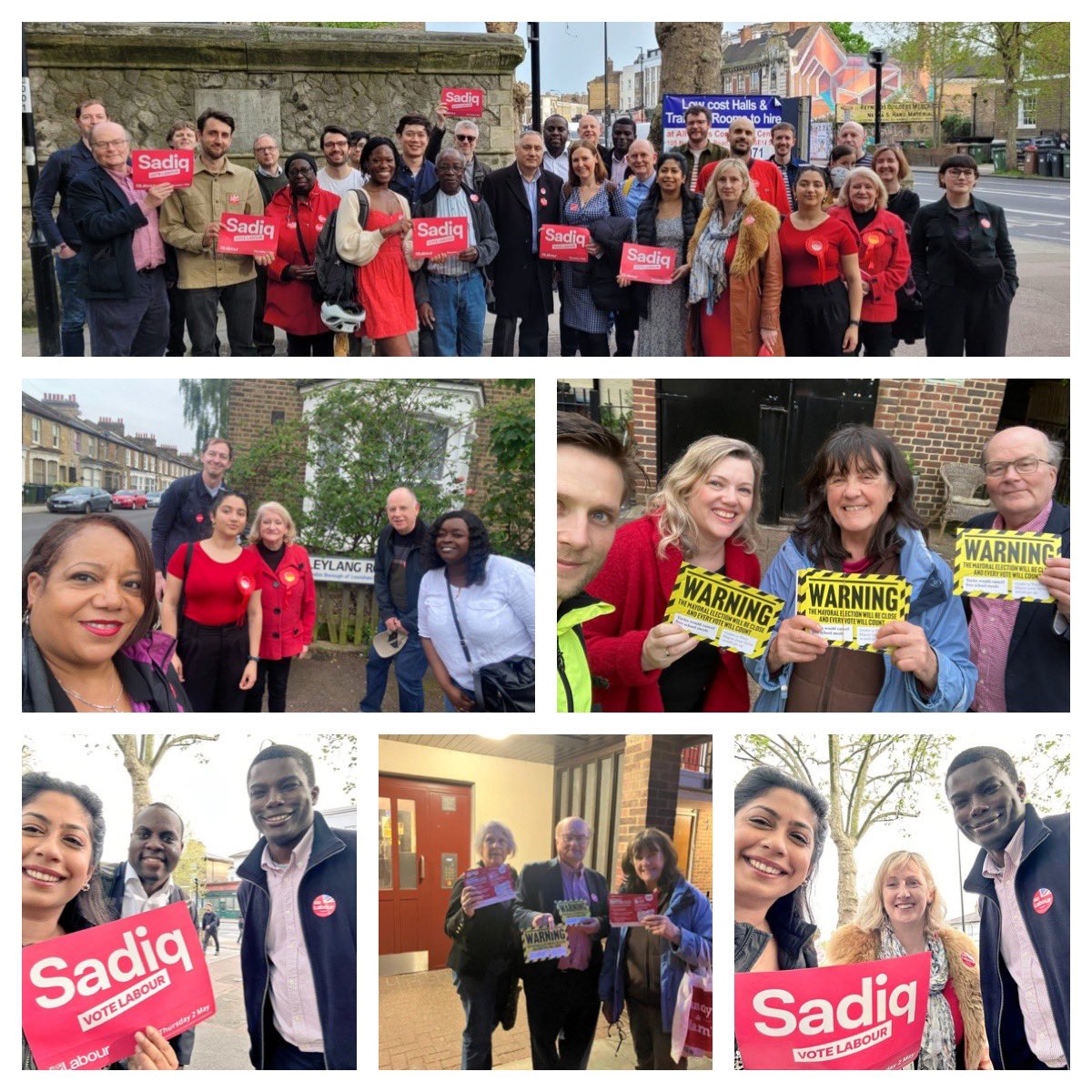 Awesome to see so many groups out on the eve of Polling Day! It's great to keep the conversation going with residents and feel the amazing support for @SadiqKhan, @Len_Duvall , and our GLA candidates. Let's keep the momentum rolling! #VoteLabour 🗳️🌹