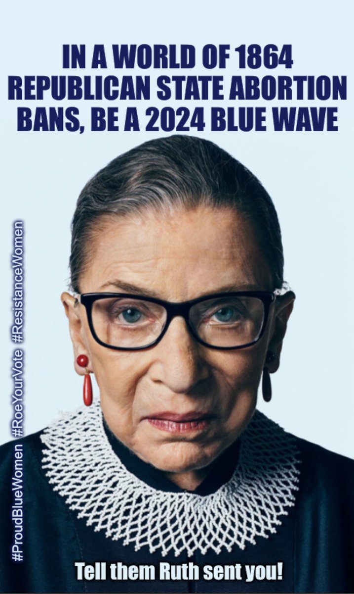 Uniter 
In a world of 1864 Republican State Abortion Bans, be a 2024 Blue Wave

Republicans are lagging behind American values.

Democrats are leading the fight for American rights.

Remember ROEvember!

#ProudBlueWomen #ProudBlue #ResistanceUnited #ResistanceWomen