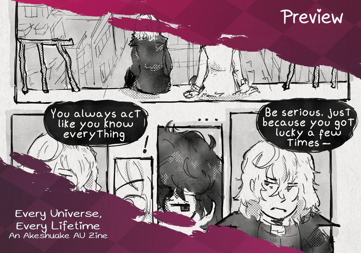 Second preview for the @AkeshuakeAUzine! Apart from the cover I did a 4-page comic of an ORV AU. Which was been stuck on my mind since the day I finished p5r, so I'm glad to have finally done something with it!