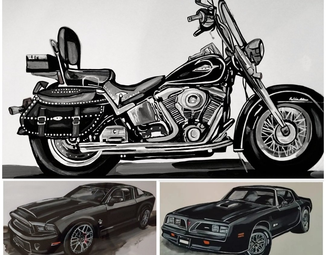 Happy Hump Day!😎😎😎😎😎here are some of my car paintings I have done for people on Twitter and motorcycle...😎😎😎😎😎