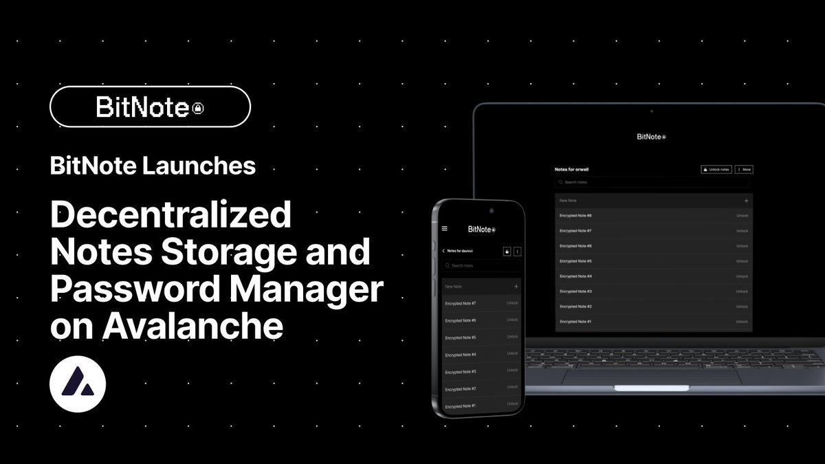 .@avax plans to solve people is daily problems with BitNote. Cold wallet generator, Succession rules, User autonomy will become easier with BitNote! Also encryption will play a big role in Web3 and will be stored in Avalanche! This will be with AVAX ! $AVAX #AVAX #SubavaRush