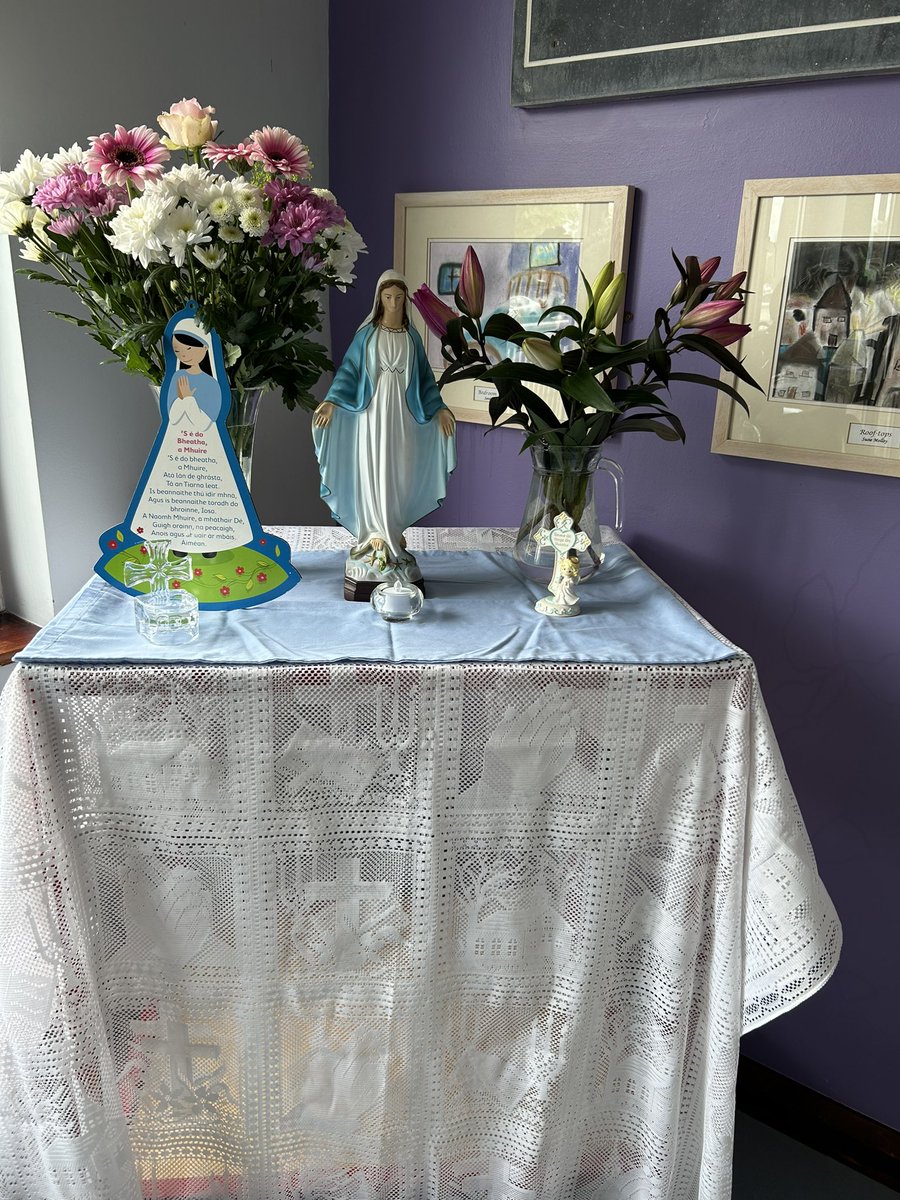 May the month of Mary. Míle buíochas to our own Mary for this beautiful altar.