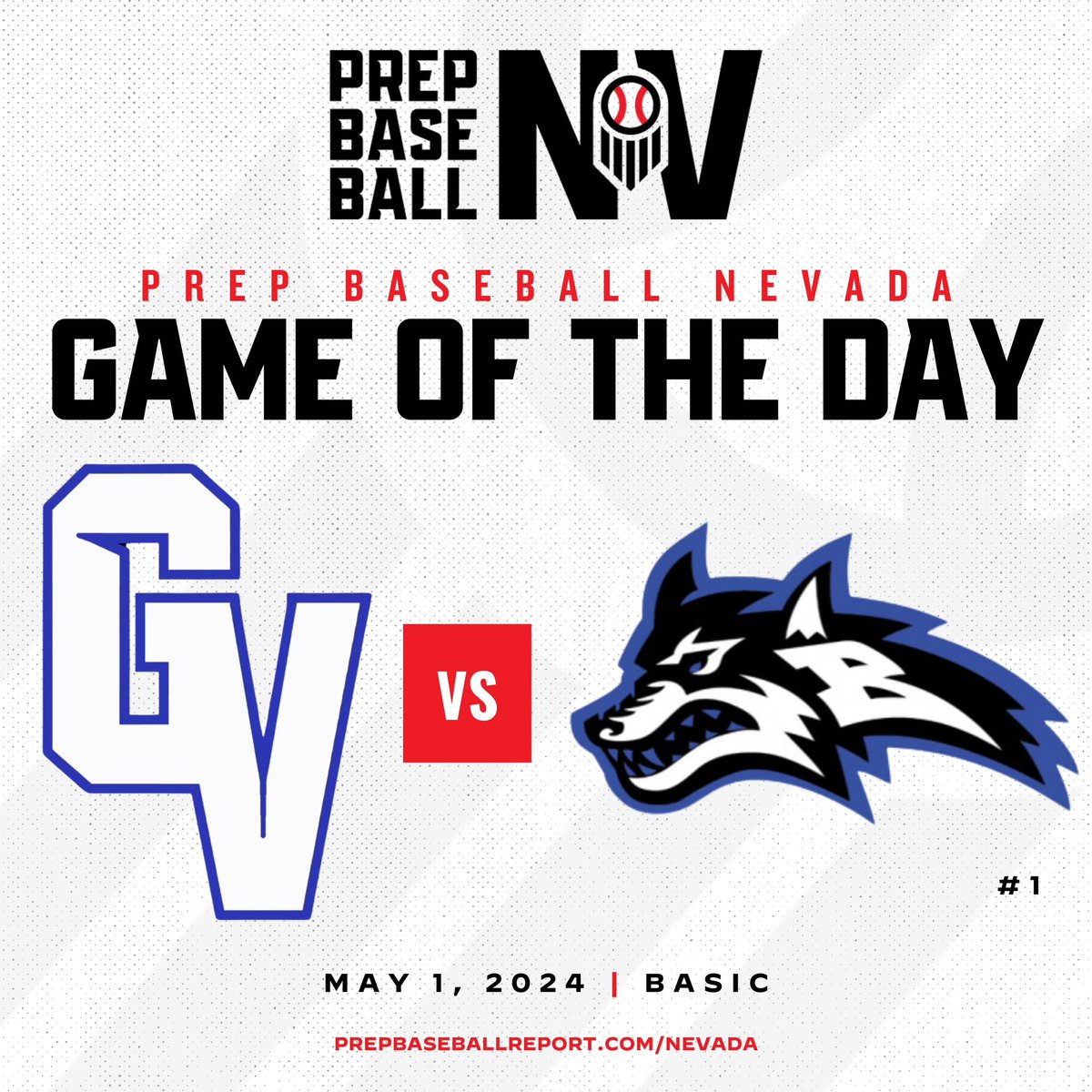 ⚾️𝐆𝐀𝐌𝐄 𝐎𝐅 𝐓𝐇𝐄 𝐃𝐀𝐘⚾️ Today’s Game of the Day features the #1 ranked Basic Wolves taking on a talented Green Valley group who is fighting for the final Playoff spot in the Class 5A - Mountain League #BeSeen @prepbaseball | @B_HarrisonPBR