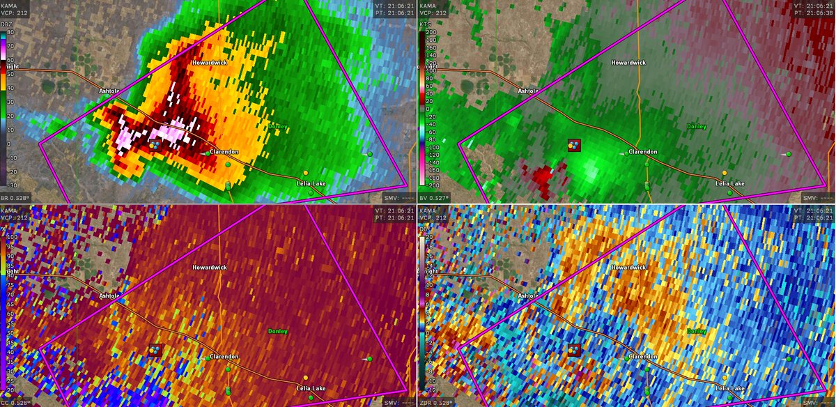 Pretty tornado ongoing WSW of Clarendon, Texas.