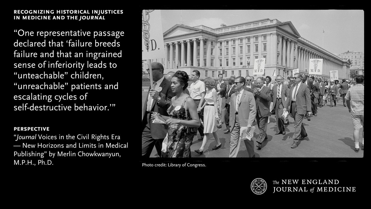 During the social tumult of the 1960s and 1970s, NEJM opened its pages to advocates of reform in the profession and society at large, writes Merlin Chowkwanyun, M.P.H., Ph.D. (@merlinc2), but it did not completely break with its troubled racial past. nej.md/4b6xkx6