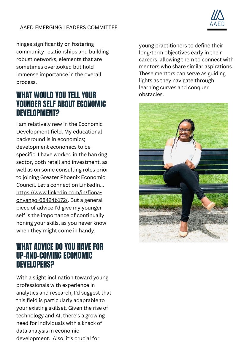 We're so proud to have Fiona on our team! As Sr. Research Analyst on the team, her impact on Greater Phoenix has been huge. Learn more about her career development and advice for young professionals in the field in her @_AAED Emerging Leader profile. #aaedemergingleader