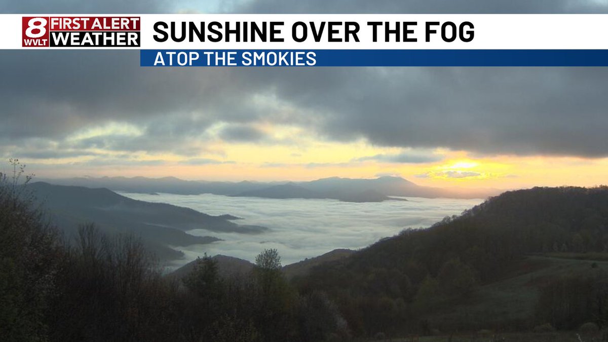 I am back in the weather center. We woke up to long-lived fog Wednesday but it left a spectacular view on the air quality camera way up in GSMNP.
