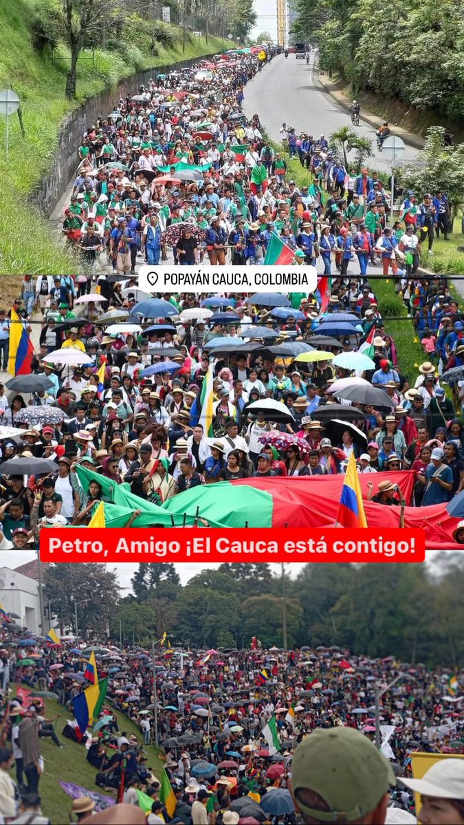 Hoy en Colombia marcha la dignidad hecha pueblo. Acompañamos a los trabajadores y a todos los colombianos que desean con determinación justicia social. El pueblo no deja solo a su presidente @petrogustavo #DiaDelTrabajador #LeMarchoAlCambio @RTVCnoticias @CMILANOTICIA