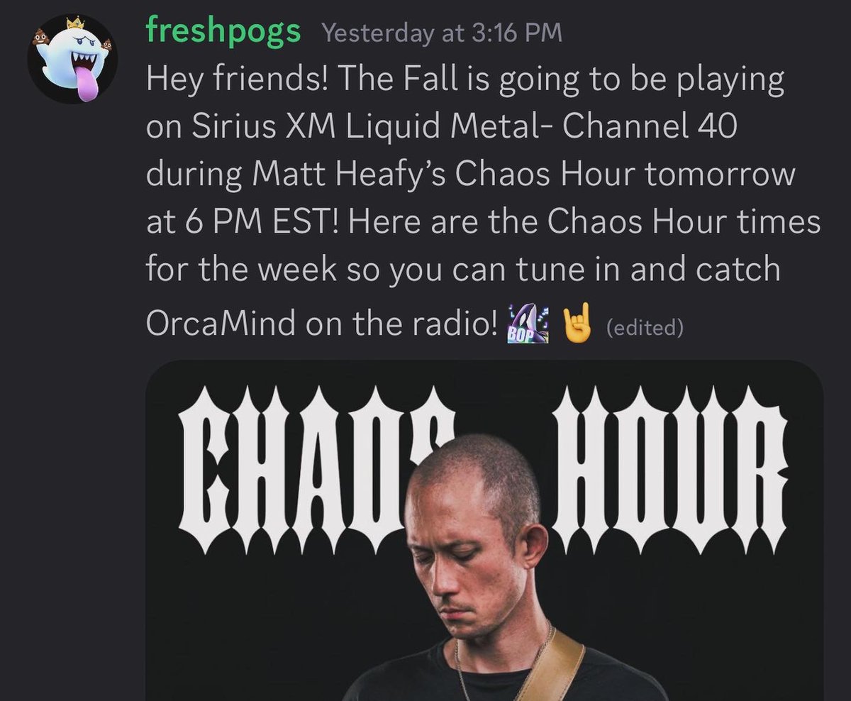 Exciting news! Our new @orcamind song 'The Fall' is going to be played on  my bro @matthewkheafy’s show CHAOS HOUR on @siriusxm today! 
#liquidmetal #orcamind #chaoshour #altrock #vgm #newmusic #siriusxm