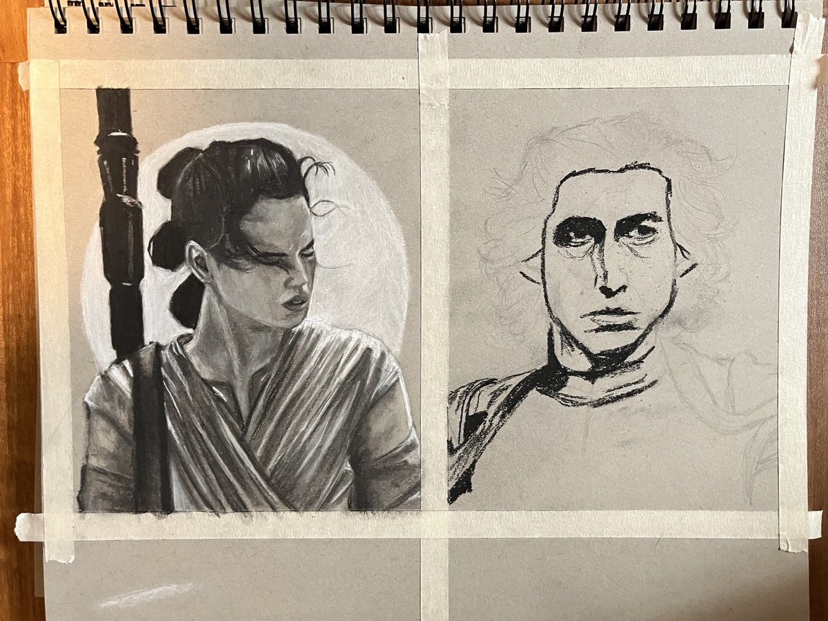 I’ve made very little progress since last WIP I posted but here #reyloart #reyloWW