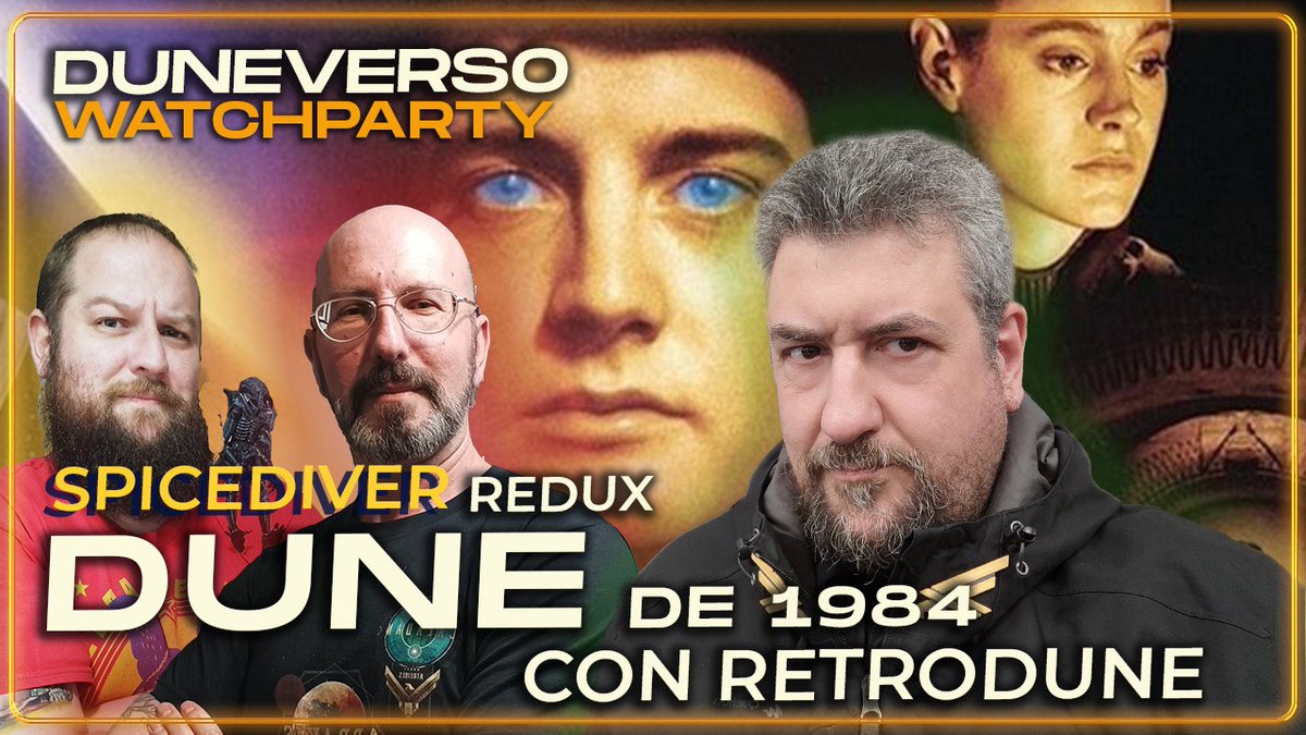 ¿Os apetece una peli? WATCH PARTY DUNE SPICEDIVER desde el DUNEVERSO twitch.tv/duneverso youtube.com/watch?v=faHQA_… Empezamos en 10 minutos!!! @DuneSpanish