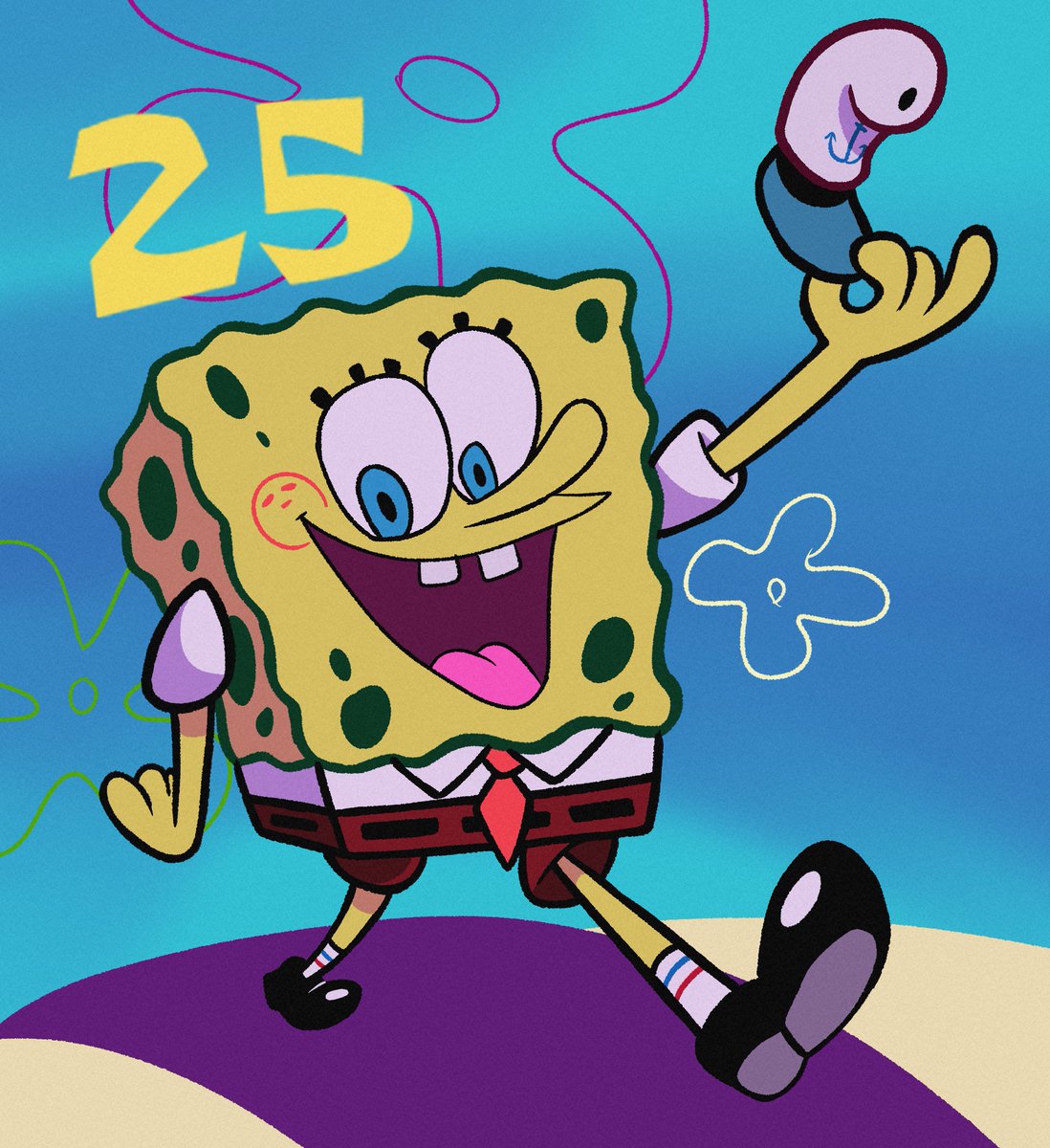 Happy 25 years! Here's a little doodle!
#SpongeBobSquarePants #25yearsofSpongeBob #Spongebob25