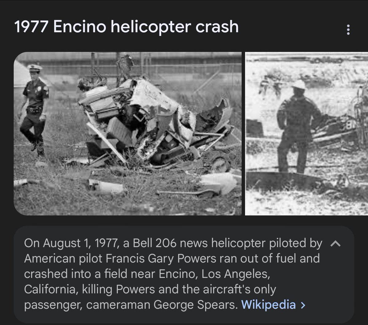 Sadly he would later lose his life flying a Bell 206 Jet Ranger news helicopter in LA along with his cameraman.
