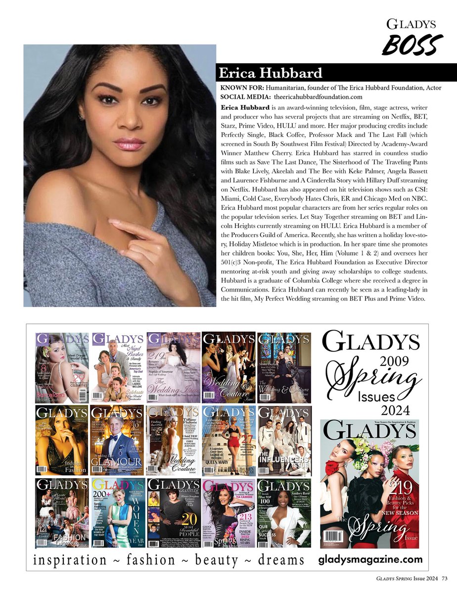 I’m on #cloud9, #proud #humbled and #honored to announce that my clients #estaterblanche #LolitaMilena & @EricaHubbard are featured in the #springissue 🌺🌷🌸 of #GladysMagazine #GladysBoss #onnewsstandsnow ✨⭐️🥂 #proudpublicist Thank you @gladysmagazine for the honor.