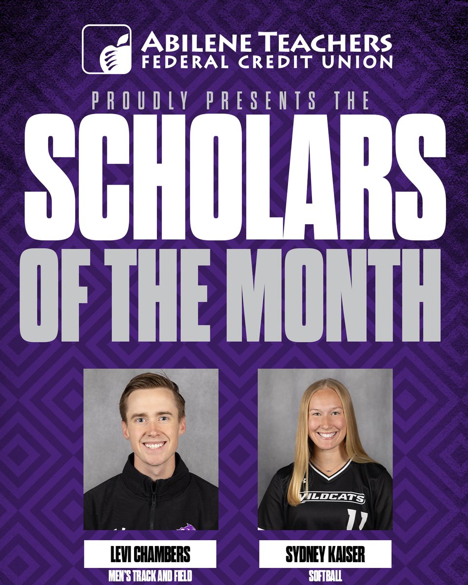 𝓒𝓸𝓷𝓰𝓻𝓪𝓽𝓾𝓵𝓪𝓽𝓲𝓸𝓷𝓼 to our May Abilene Teachers Federal Credit Union Scholars of the Month!! 📚

#GoWildcats
