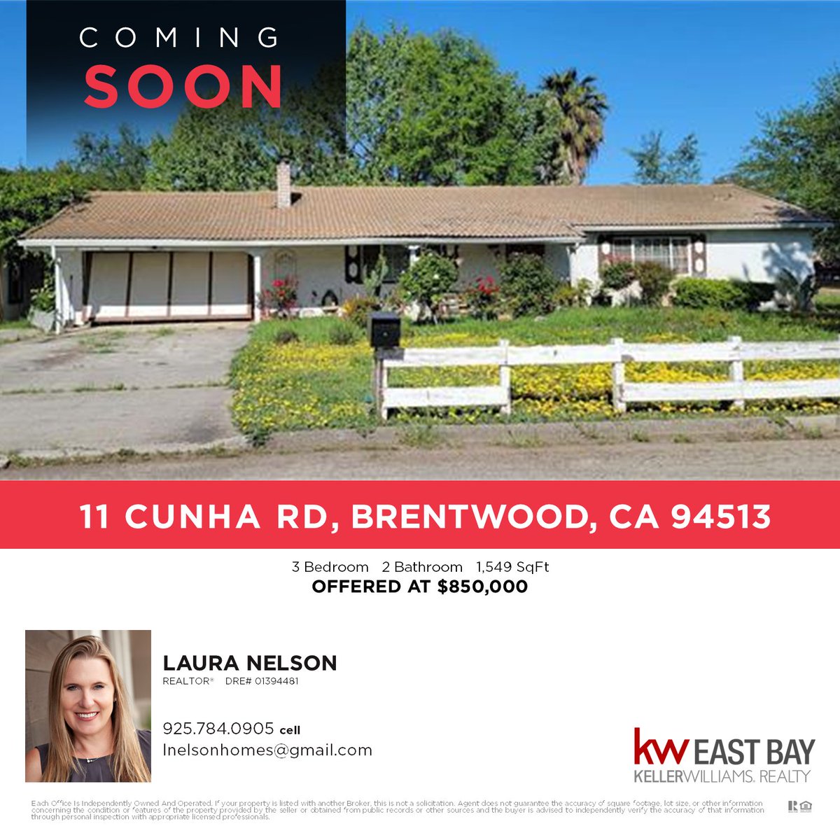 11 Cunha Rd, Brentwood, CA 94513 - Coming Soon from Laura Nelson!

#kellerwilliams #bayarearealestate #bayarearealtor