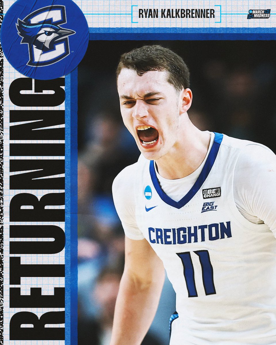 Ryan Kalkbrenner’s not done yet 😏 The Creighton big man is returning for one more year 💪