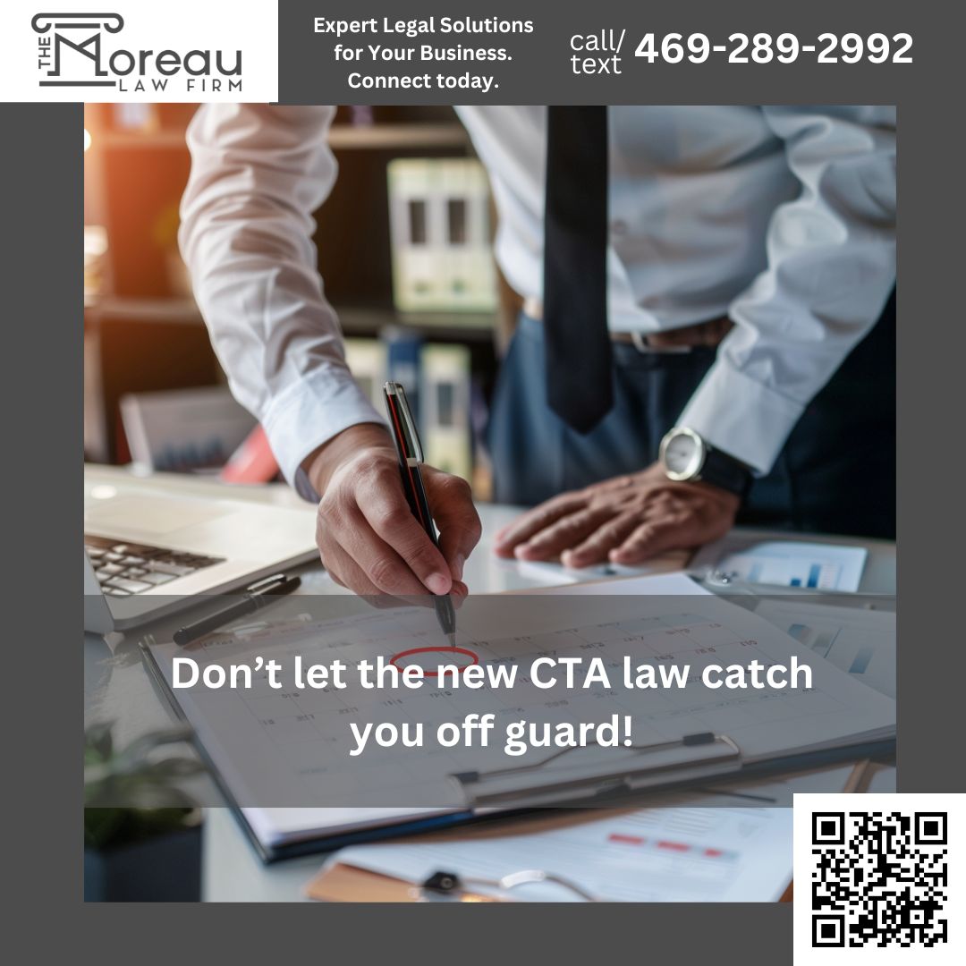 🚨 Don't let the new Corporate Transparency Act catch you off guard! Start your compliance process today and avoid hefty fines. 🕒 Act now to safeguard your business's future. themoreaulawfirm.com/post/navigatin… 💼🔒 #BusinessCompliance #CTA2024 #StayAhead