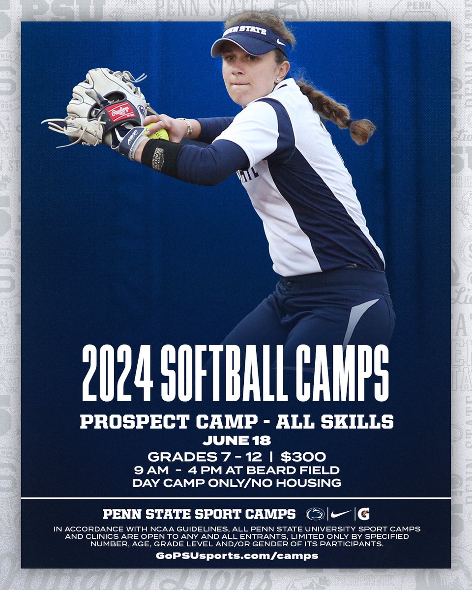 It's May... and that means SUMMER is almost here👀 You've still got plenty of time to register your 7th-12th grade student for our ALL SKILLS PROSPECT CAMP on June 18 at Nittany Lion Softball Park! Visit GoPSUsports.com/camps for more information, and to register🥎😎 #WeAre