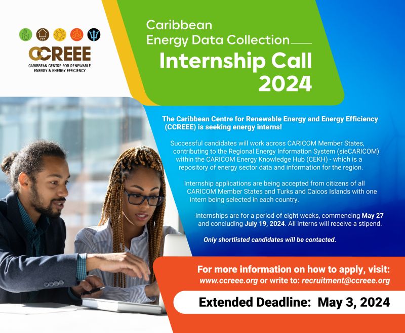 #OPPORTUNITY 💼#CARICOM nationals are invited to apply for the following position 👷Energy Intern 🏢Caribbean Centre for Renewable Energy & Energy Efficiency ✉️ Send CV to recruitment@ccreee.org 📅 Deadline: 3 May 2024 💻Visit bit.ly/49XyECh for more info