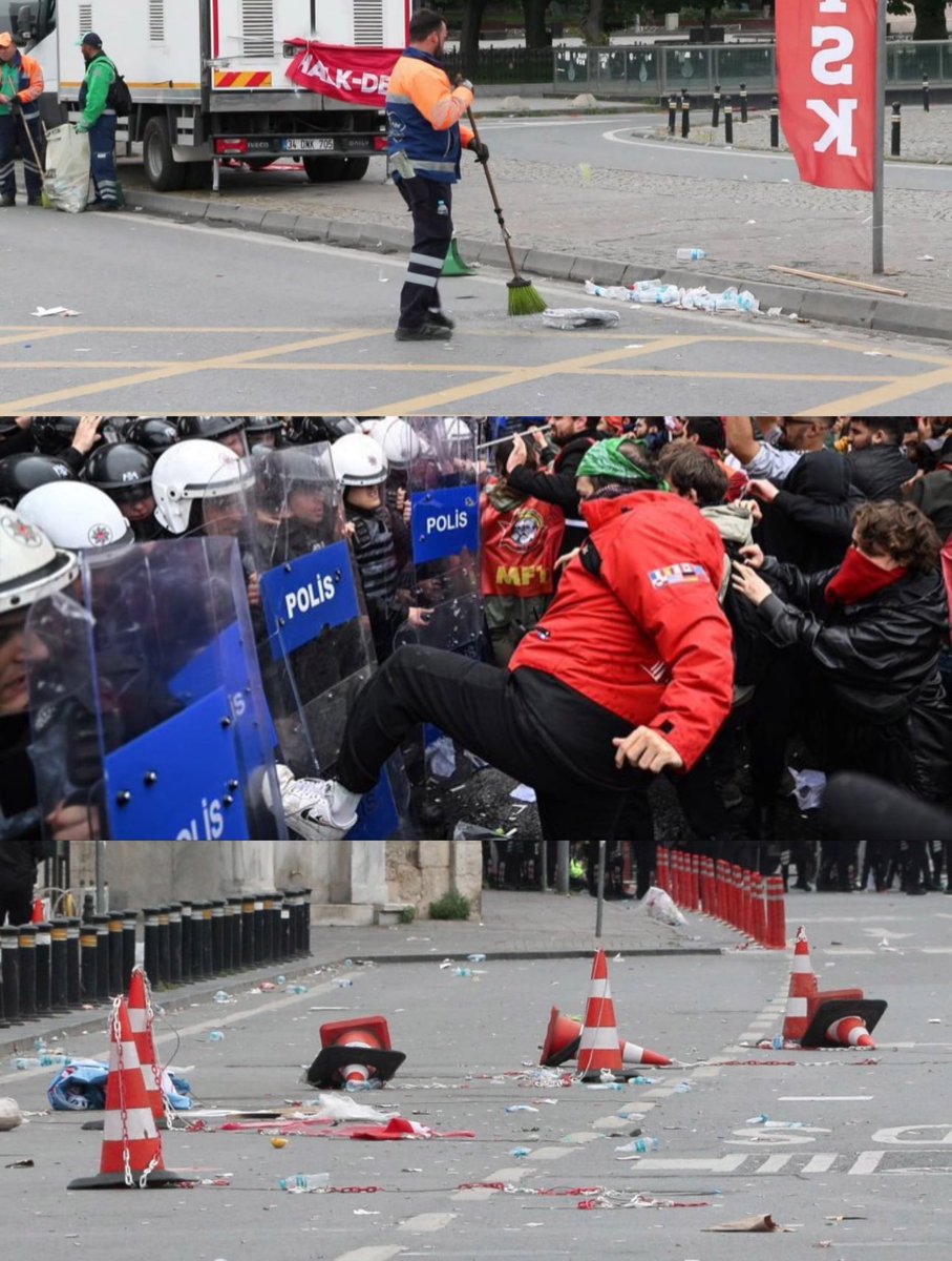 Gerçek işçi ve ‘Basel’ isimli Chp’li hesap! 1 Mayıs gösterilerinde polise tekme atmış!