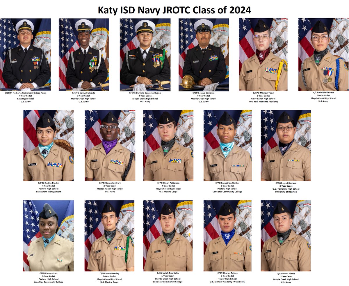 Katy ISD NJROTC Unit based at Mayde Creek H.S. (@NJROTCKatyISD) on Twitter photo 2024-05-01 21:17:53