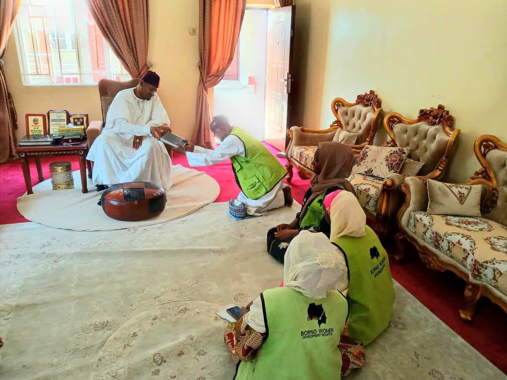 Representatives from BOWDI recently paid a visit to His Royal Highness the Shehu of Bama @Kyarishehu to discuss the ongoing project focused on the prevention, risk mitigation, and multi-sectoral responses to gender-based violence in Bama.