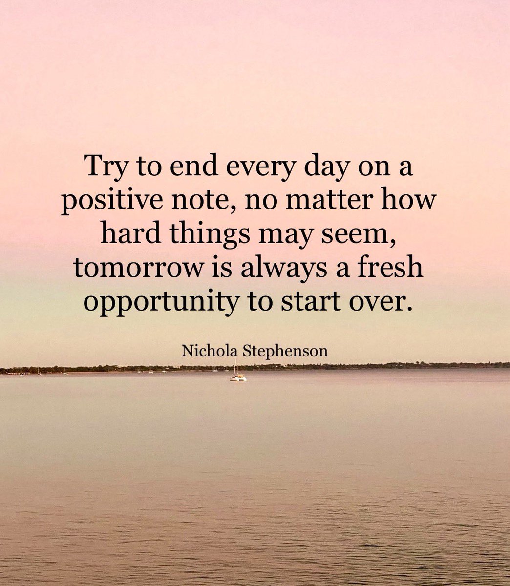 Try to end every day on a positive note, no matter how hard things may seem, tomorrow is always a fresh opportunity to start over 

#positive #mentalhealth #mindset #joytrain #successtrain #thinkbigsundaywithmarsha #thrivetogether