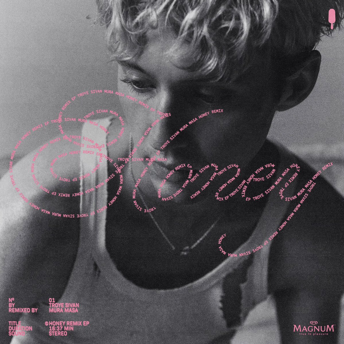 Cover art for Troye Sivan & Mura Masa’s remix for “Honey” coming out on Thursday, May 16th.