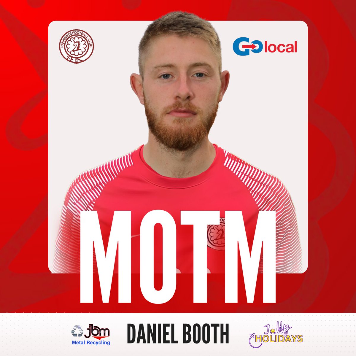 🏆 This evening’s Go Local Man of the Match was Danny Booth. Dominant display in the centre of the pitch from tonight’s No.8 Kindly sponsored by @JollyHolidays3 🤝 #steelmen