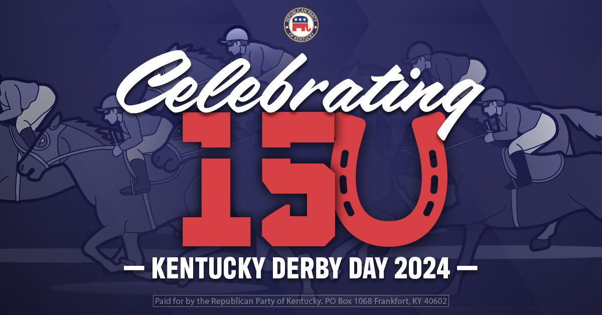 KYGOP's tweet image. It’s Derby Day in the Bluegrass state and we are celebrating 150 years of thrilling races! Let’s toast to the “Greatest Two Minutes in Sports” 🐎🌹