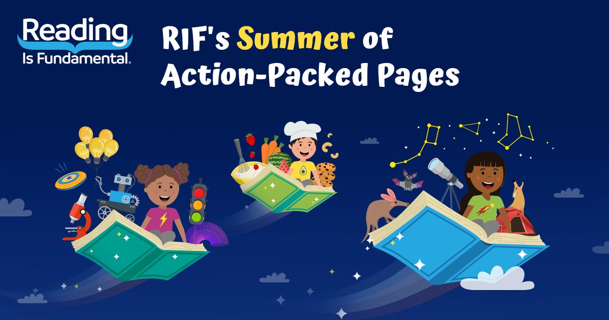 Today #RIF kicks off summer reading with our new #ActionPackedPages program. This program was created to engage children in reading all #summer long & help them maintain the valuable #literacy skills they acquired during the school year. Ready, Set, & GO- RIF.org/summer.