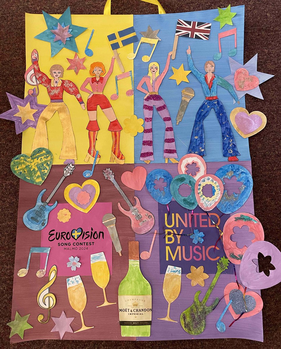 Residents & staff at #LindenGrange #CareHome #Hartshill #Nuneaton really enjoyed being super creative with all the bright colours & lots of glitter was used to create this fabulous @creativemojo #Eurovision2024 themed art workshop🥰#Abba #sweden #CareHomeActivities