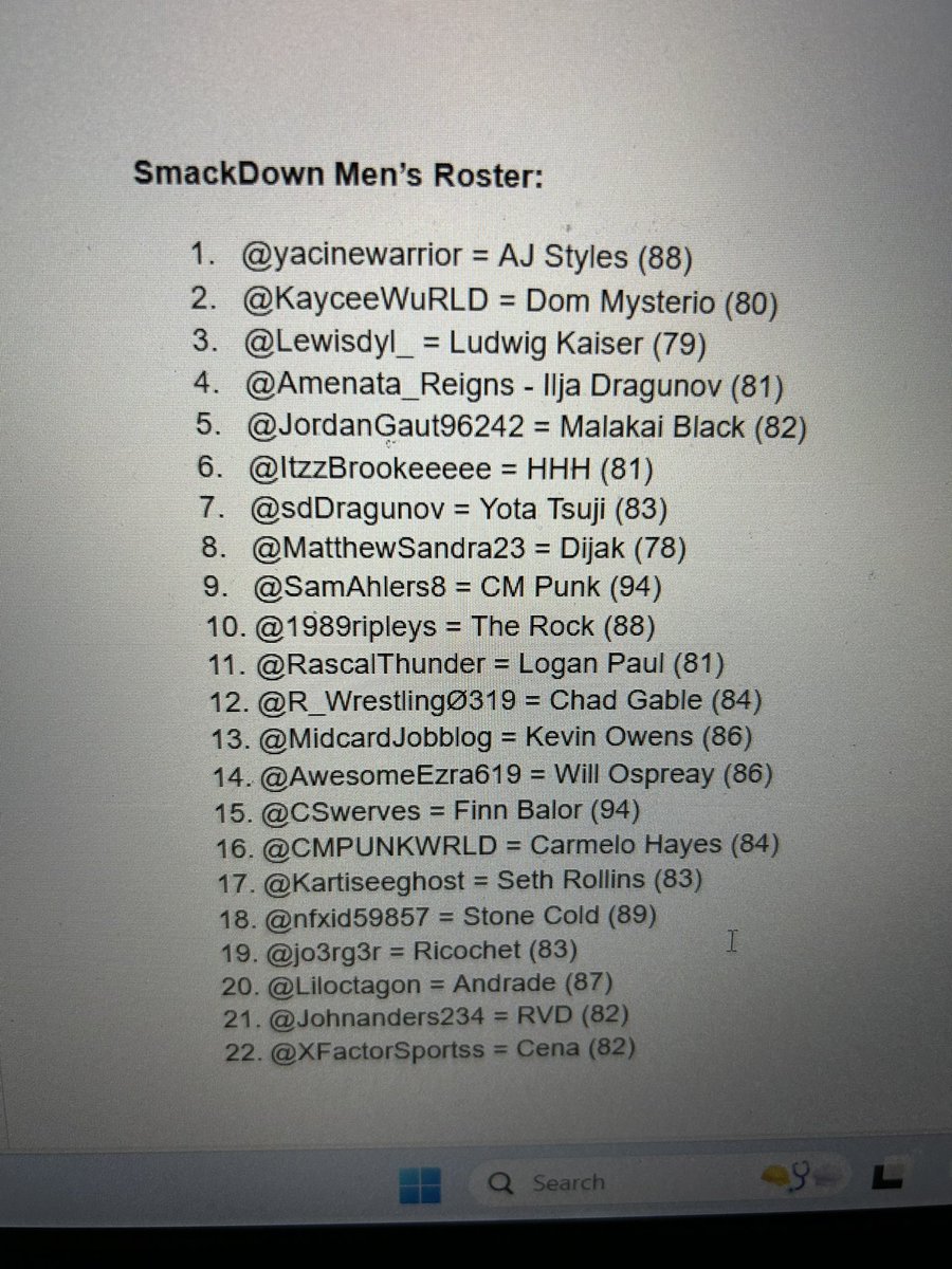 Every rating for the men on SmackDown. If you’re unhappy with yours then get loud in the chat and start winning your matches

#FSW