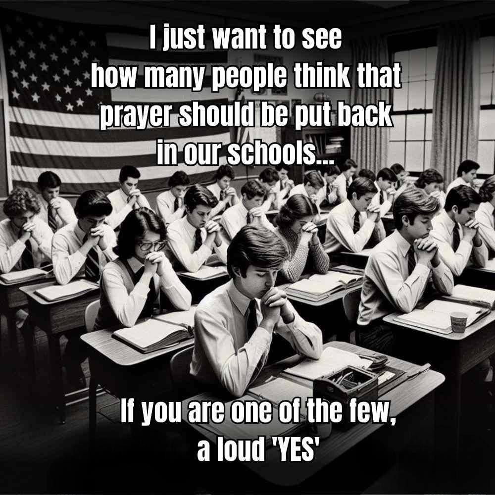 Should prayer be put back in school?

A. Yes
B. No
